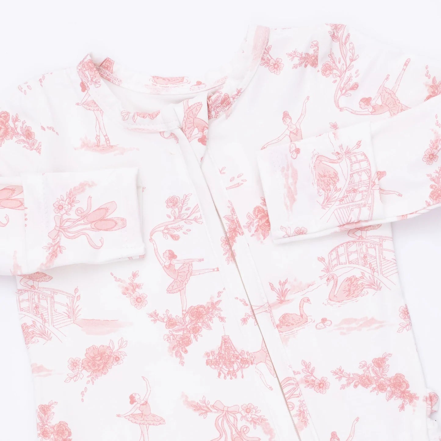 Angel Dear | Ballet Toile 2 Way Ruffle Back Zip Footie | Vagabond | Apparel | Boutique