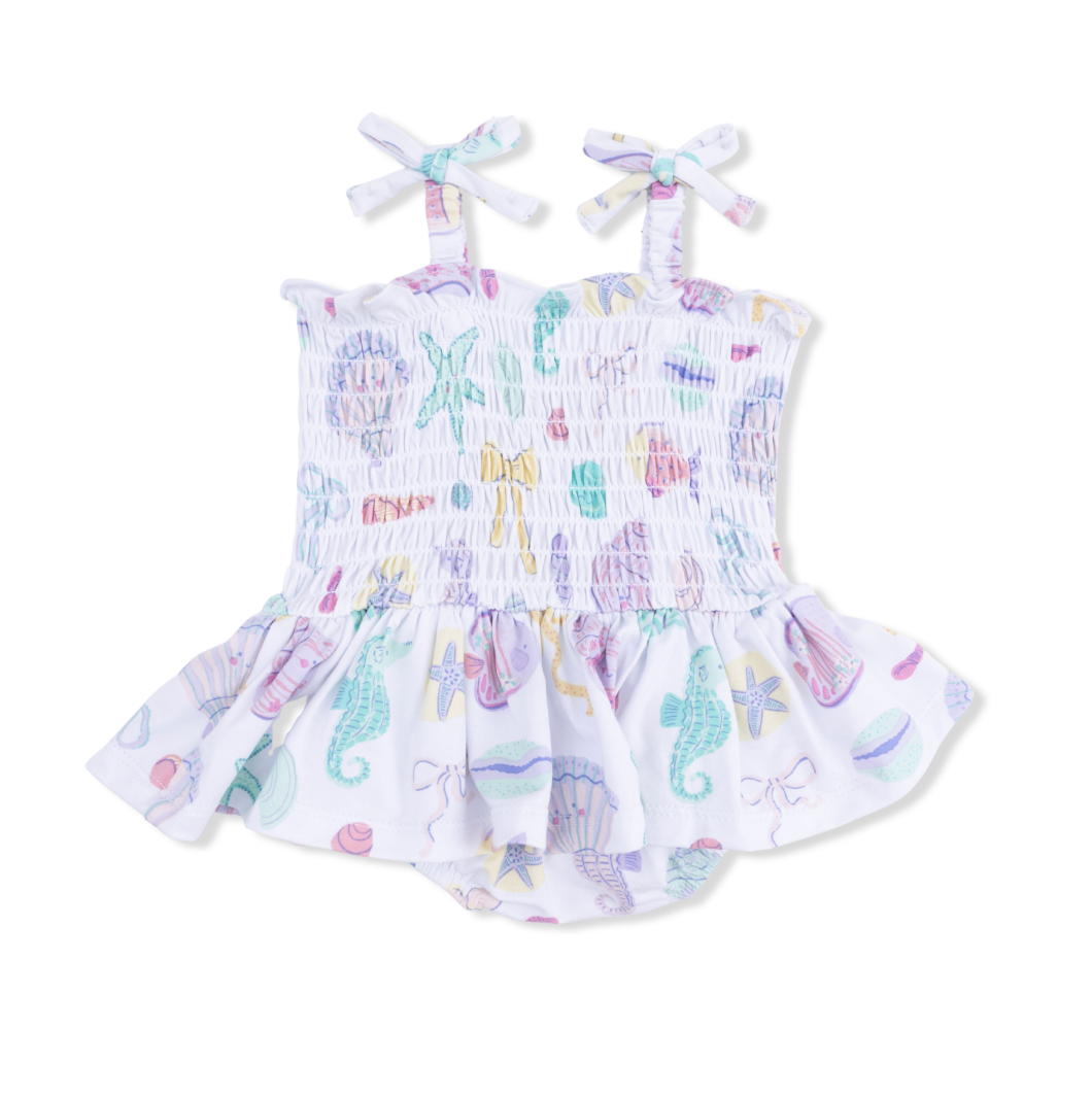 Angel Dear | Beach Days Smocked Bubble W/Skirt | Back | Vagabond | Apparel | Boutique