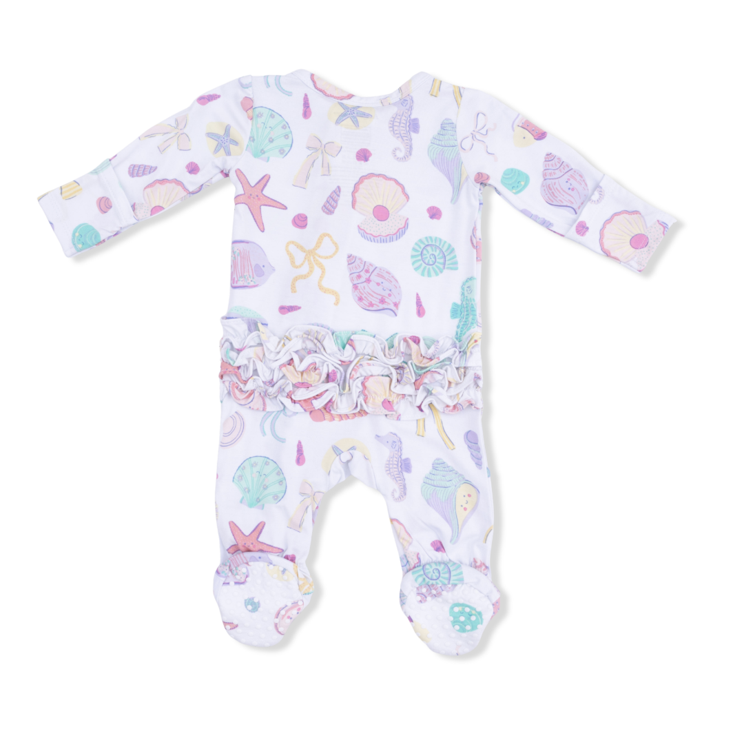 Angel Dear | Beach Days 2 Way Ruffle Back Zipper Footie | Back | Vagabond | Apparel | Boutique
