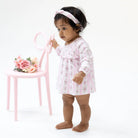 Angel Dear | Bella Rose Stripe LS Smocked Ruffle Bubble W/Skirt | Vagabond | Apparel | Boutique