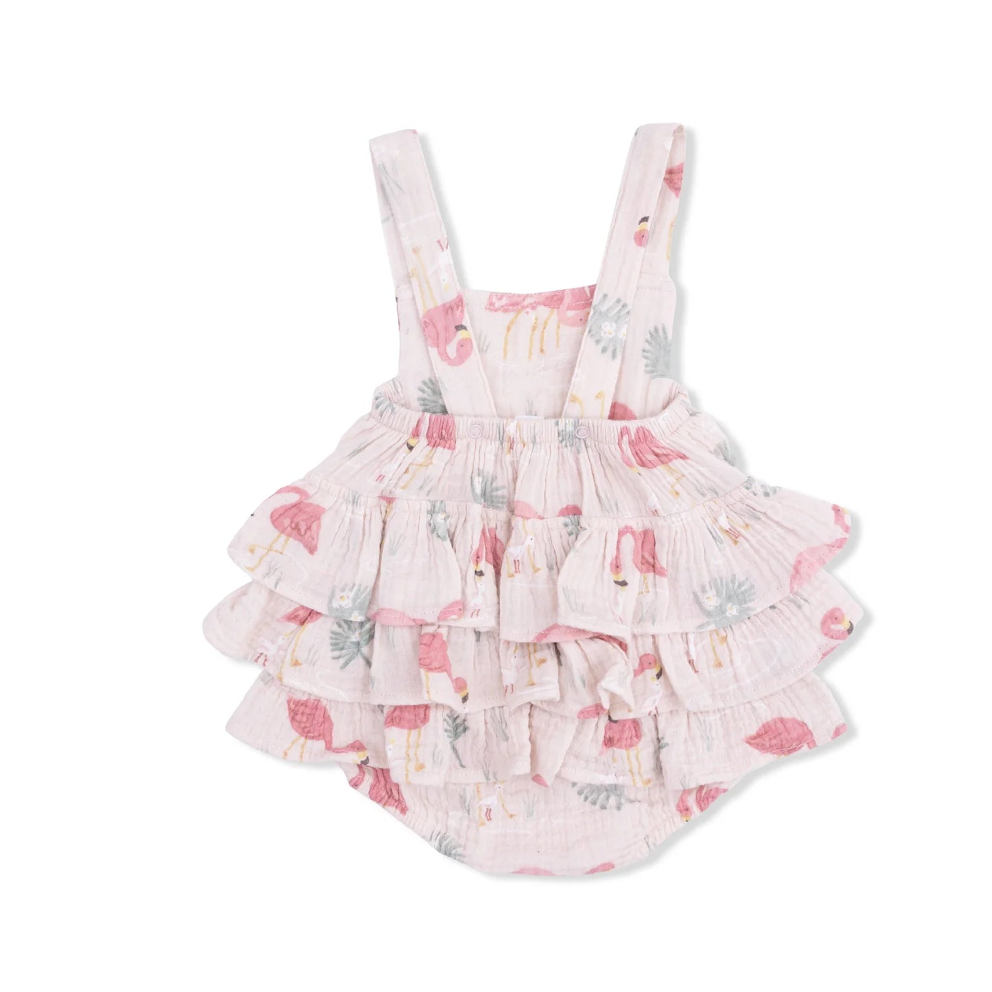 Angel Dear | Flamingos Ruffle Sunsuit | Back | Vagabond | Apparel | Boutique