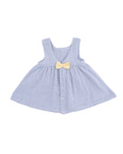Angel Dear | Micro Gingham Blue Blizzard Dress W/Bow & Bloomer | Back | Vagabond | Apparel | Boutique