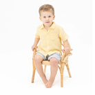 Angel Dear | Micro Gingham Blue Blizzard Polo Button Up W/ Casual Short | Vagabond | Apparel | Boutique