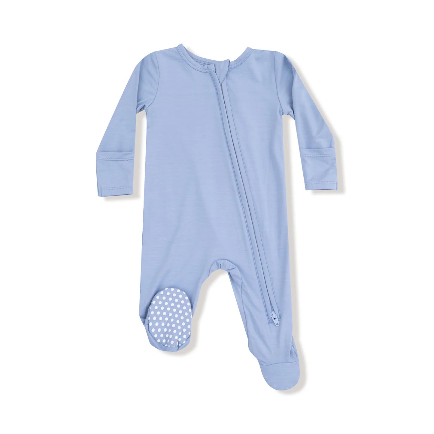 Angel Dear | Basics 2 Way Zipper Footie | Soft Chambray | Vagabond | Apparel | Boutique