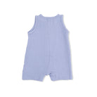 Angel Dear | Solid Muslin Blue Blizzard Sleeveless Shortie Romper | Back | Vagabond | Apparel | Boutique
