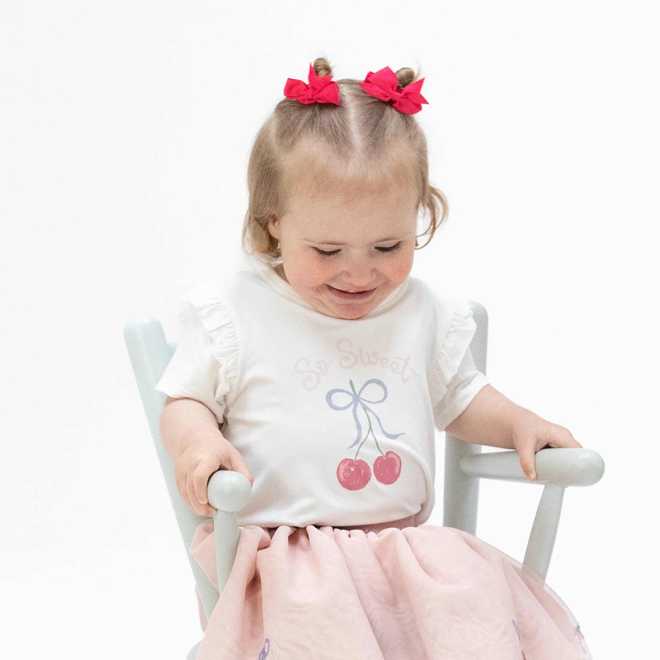 Angel Dear |  Sweet Bow Cherries Ruffle Tee | Vagabond | Apparel | Boutique