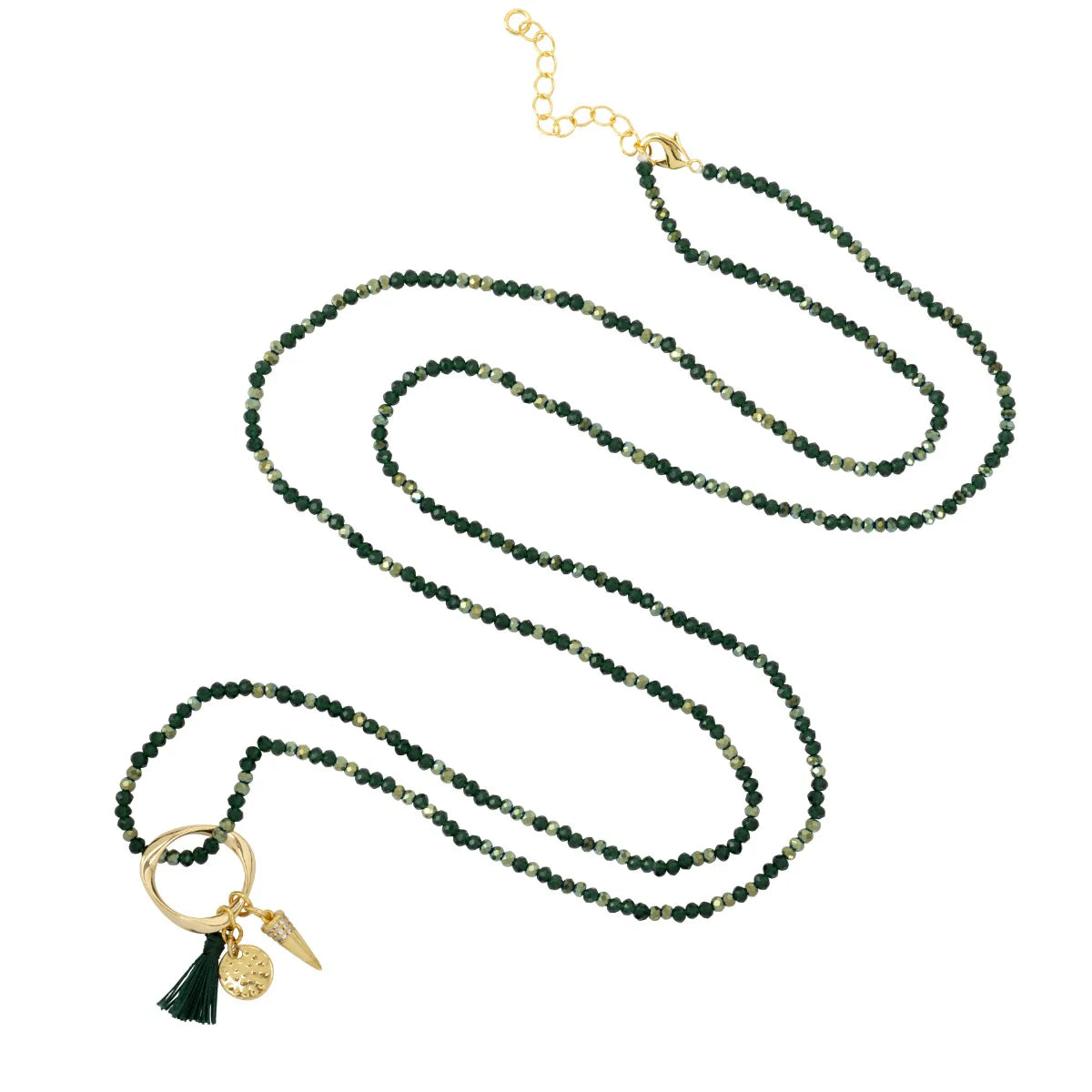 Ashiana London | Spark Dark Green Long Necklace | Vagabond | Apparel | Boutique