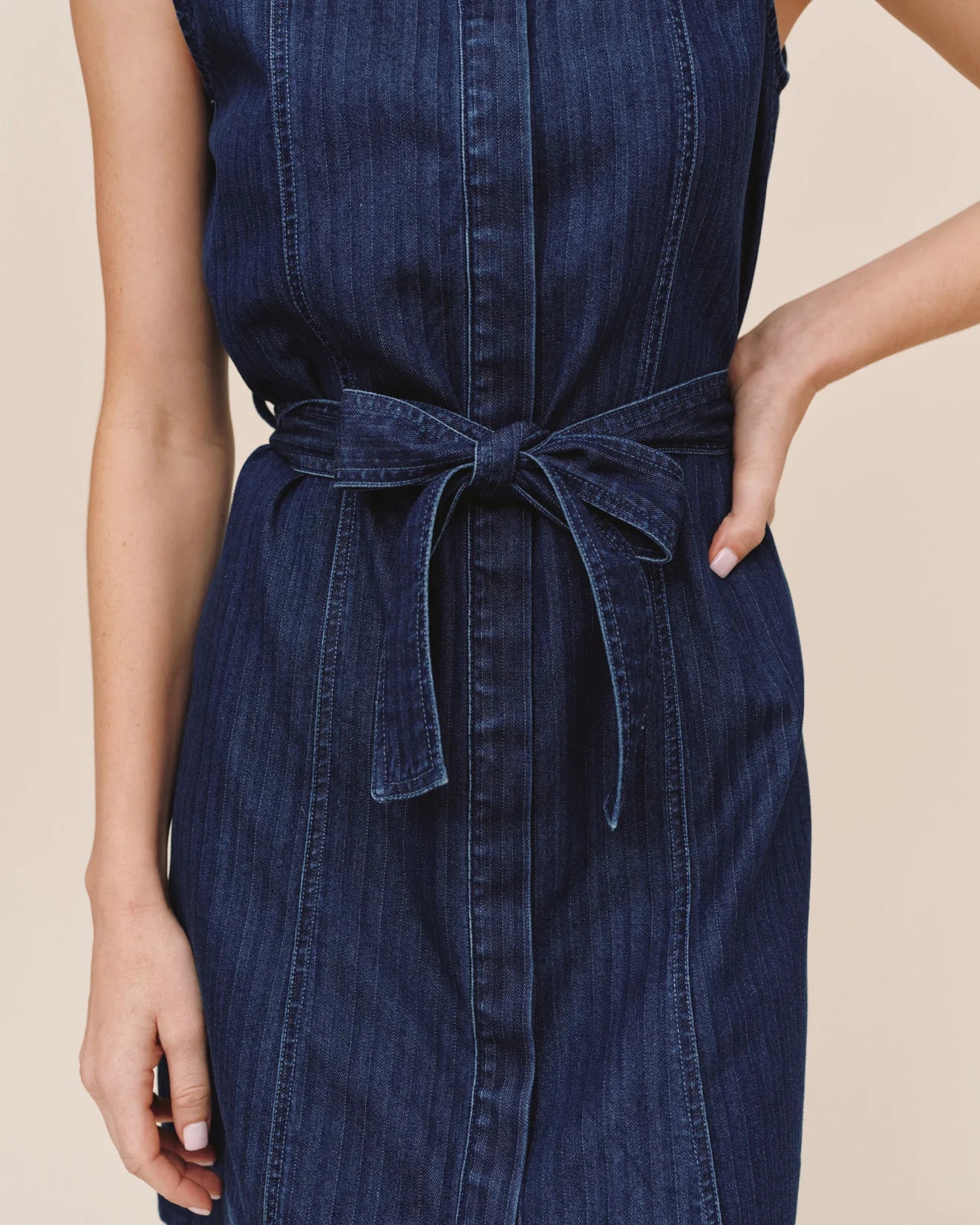 Bella Dahl Sleeveless Seamed Shirt Dress