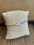 Bara Boheme | Kid Opal Cross Bracelet | Pink | Vagabond | Apparel | Boutique