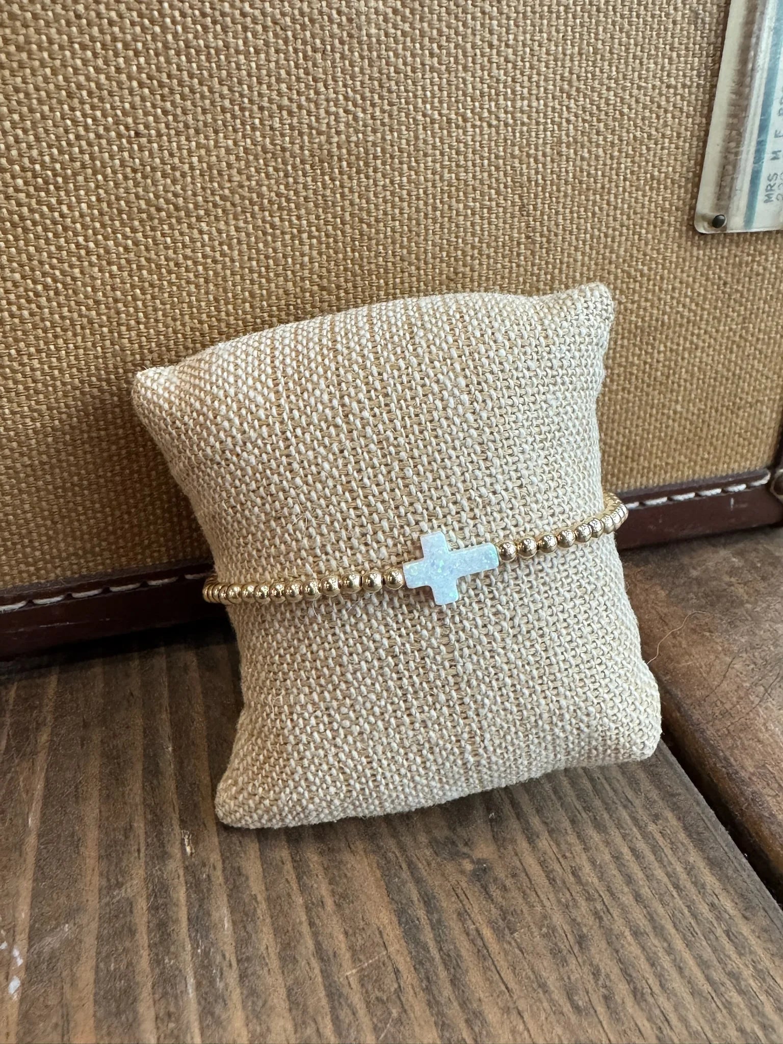 Bara Boheme | Kid Opal Cross Bracelet | White | Vagabond | Apparel | Boutique