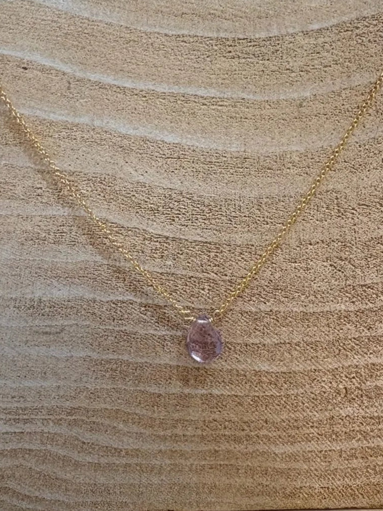 Bara Boheme | Kid | Tiny Teardrop Necklace | Purple | Vagabond | Apparel | Boutique