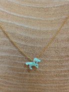 Bara Boheme |  Kid | Opal Unicorn Necklace | Green | Vagabond | Apparel | Boutique