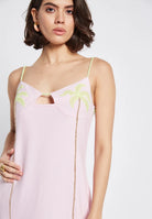 BeSunset | Aria Palm Dress | Pink | Close | Vagabond | Apparel | Boutique