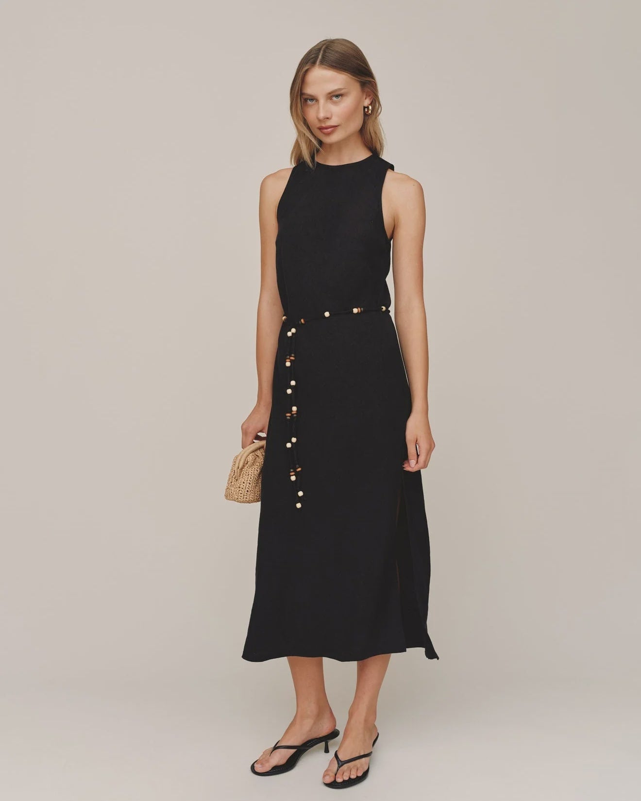Bella Dahl | Bias Midi Dress W/Beaded Belt | Vagabond | Apparel | Boutique