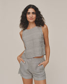 Bella Dahl | Striped Sleeveless Boat Neck Split Back | Vagabond | Apparel | Boutique