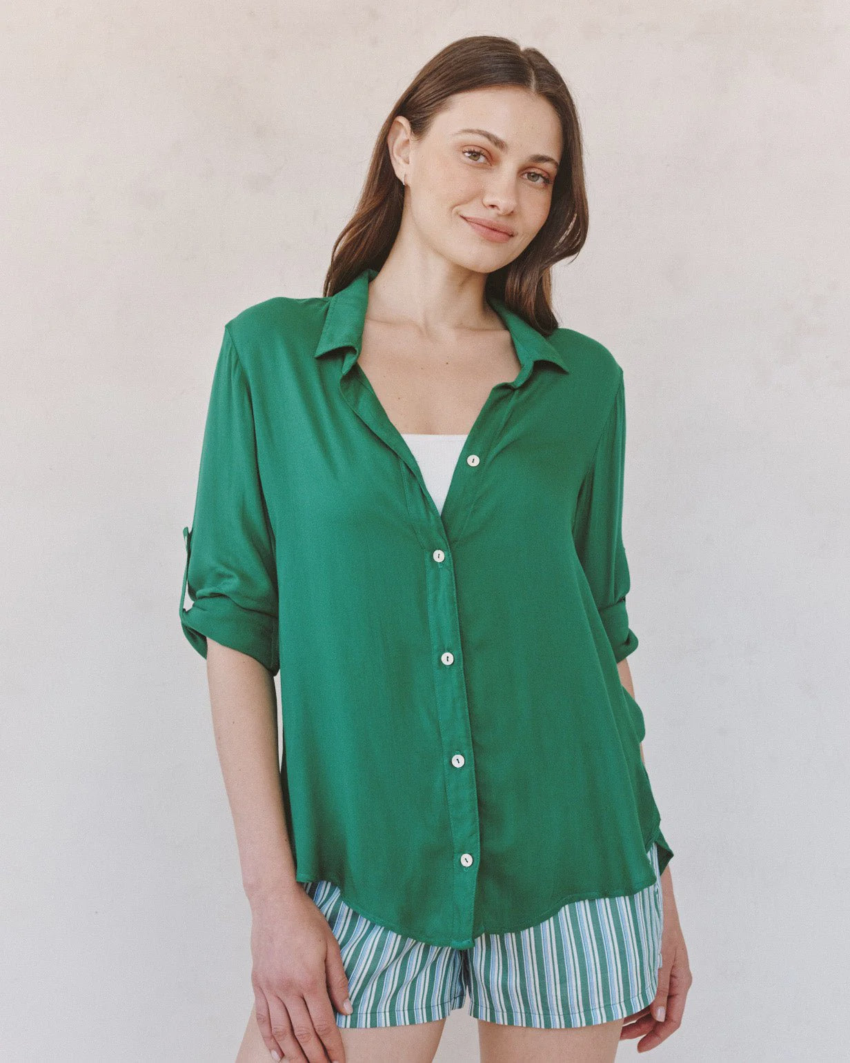 Bella Dahl Clean Shirt With Roll Sleeve