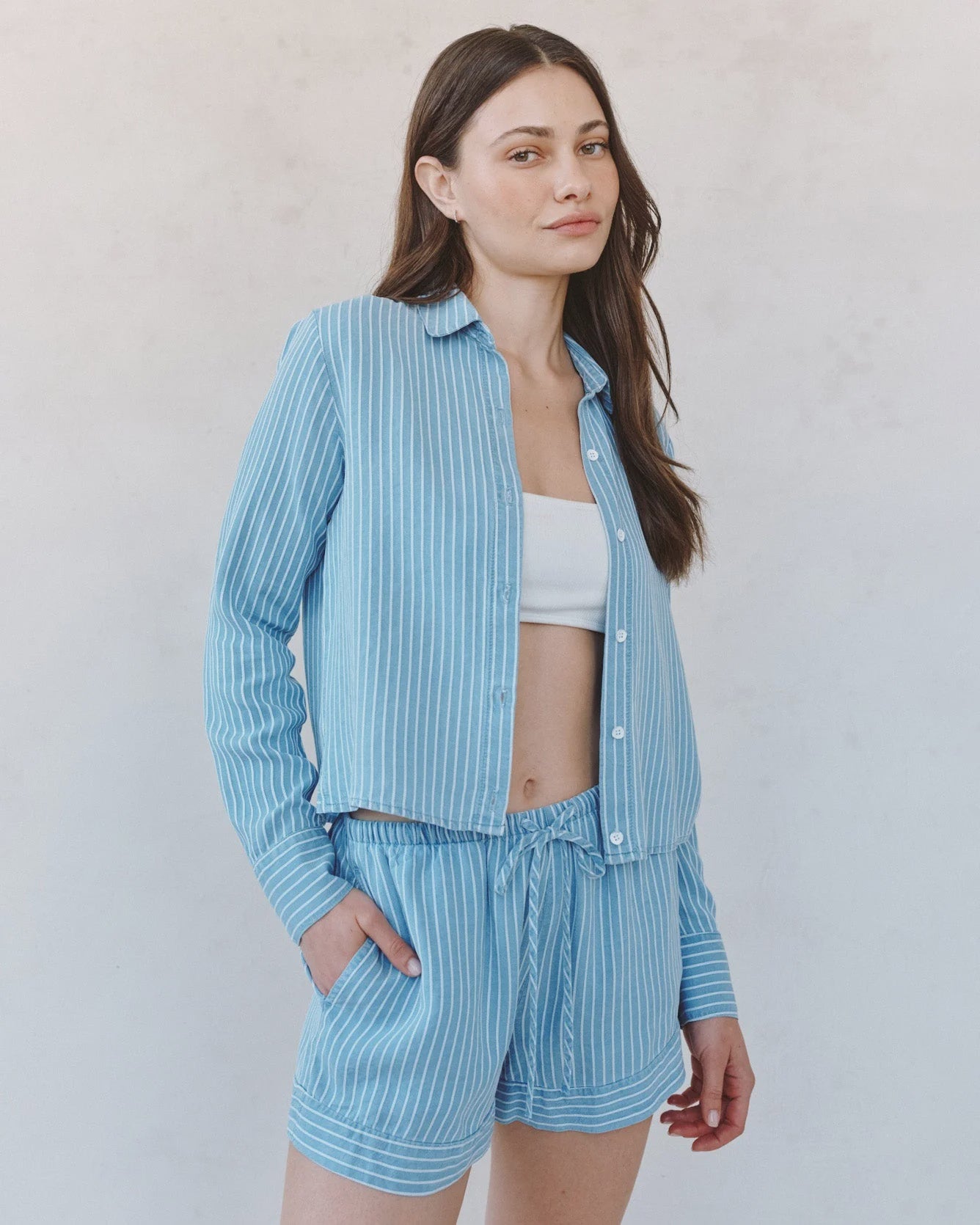 Bella Dahl | Mixed Stripe Button Down Shirt | Vagabond | Apparel | Boutique