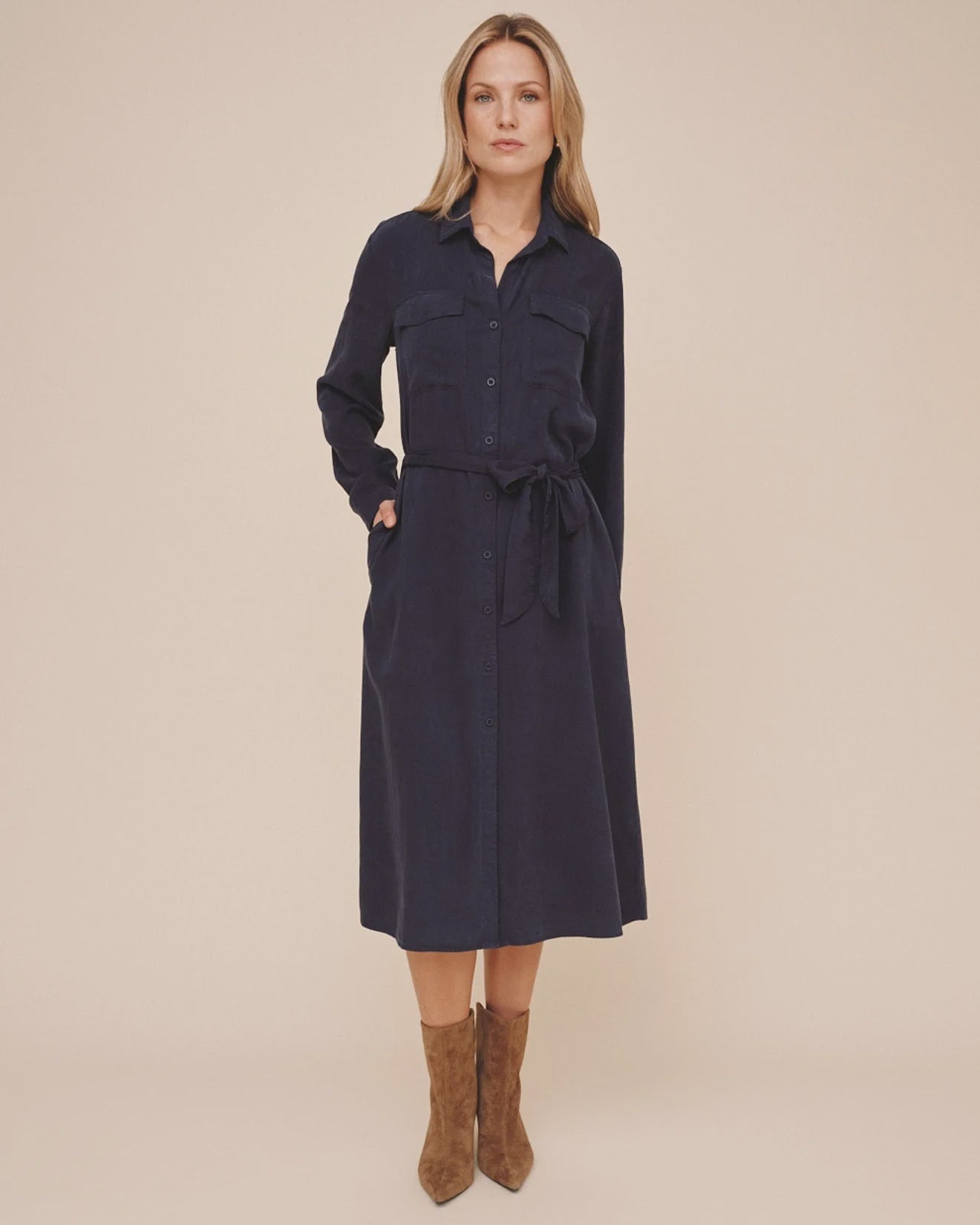 Bella Dahl Patch Pocket Maxi Shirt Dress