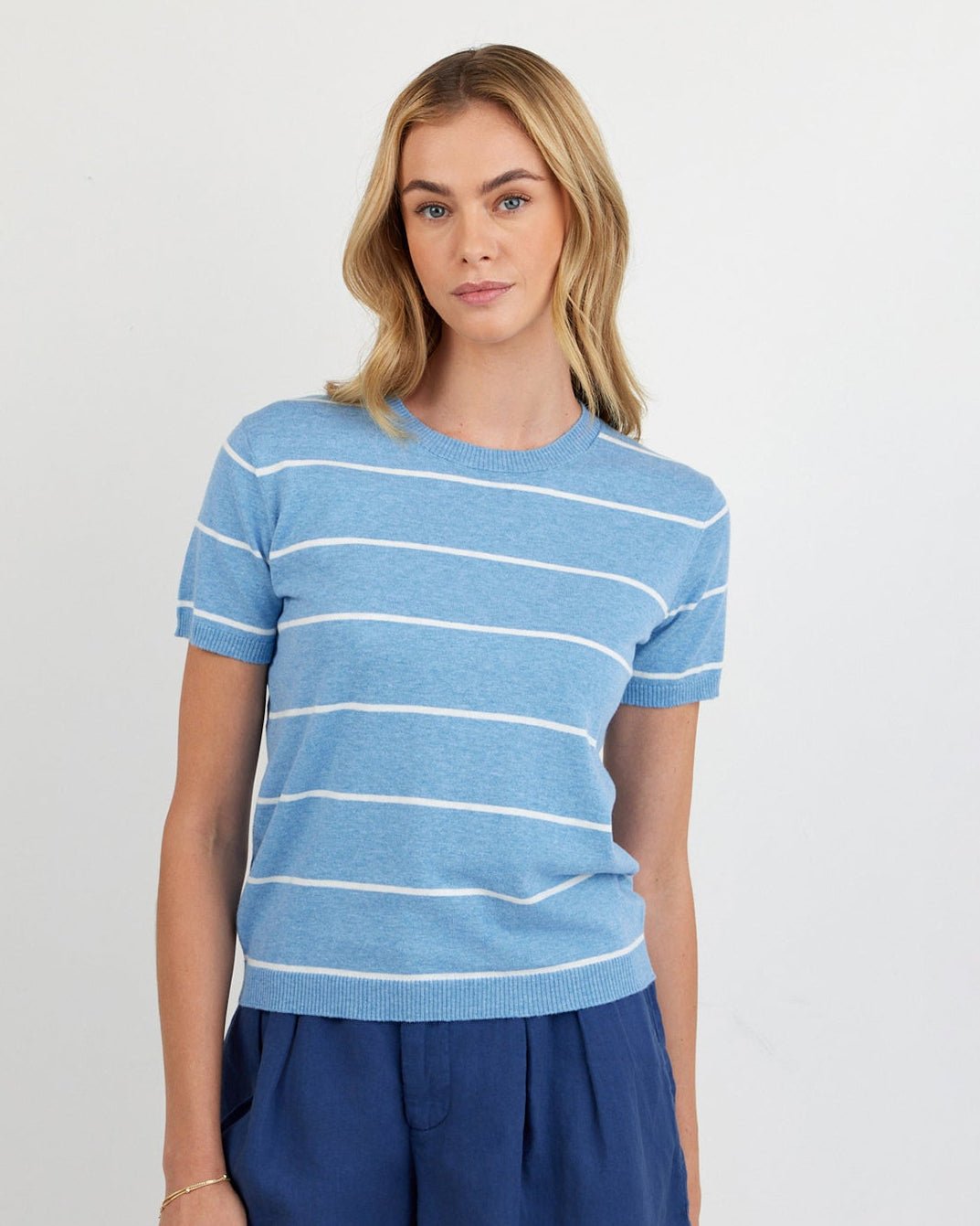 Bella Dahl | Short Sleeve Crew Neck Knit Top | Sailor | Vagabond | Apparel | Boutique
