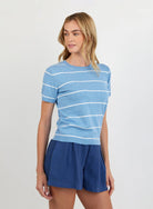 Bella Dahl | Short Sleeve Crew Neck Knit Top | Sailor | Side  | Vagabond | Apparel | Boutique