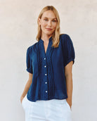 Bella Dahl | Short Sleeve Pintuck Blouse | Vagabond | Apparel | Boutique