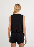 Bella Dahl | Sleeveless Boat Neck Split Back | Back | Vagabond | Apparel | Boutique