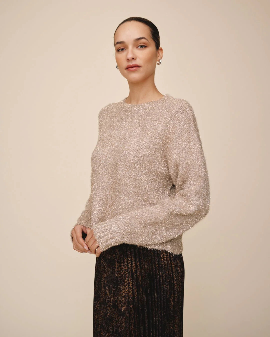 Bella Dahl | Slouchy Sweater | Gold Shimmer | Vagabond | Apparel | Boutique