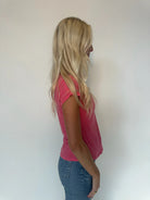 Bella Dahl | Baby Crew Tee Hibiscus | Side | Vagabond | Apparel | Boutique