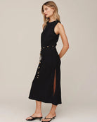 Bella Dahl | Bias Midi Dress W/Beaded Belt | Vagabond | Apparel | Boutique