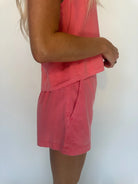 Bella Dahl |Clean Front Short | Wild Coral | Side | Vagabond | Apparel | Boutique