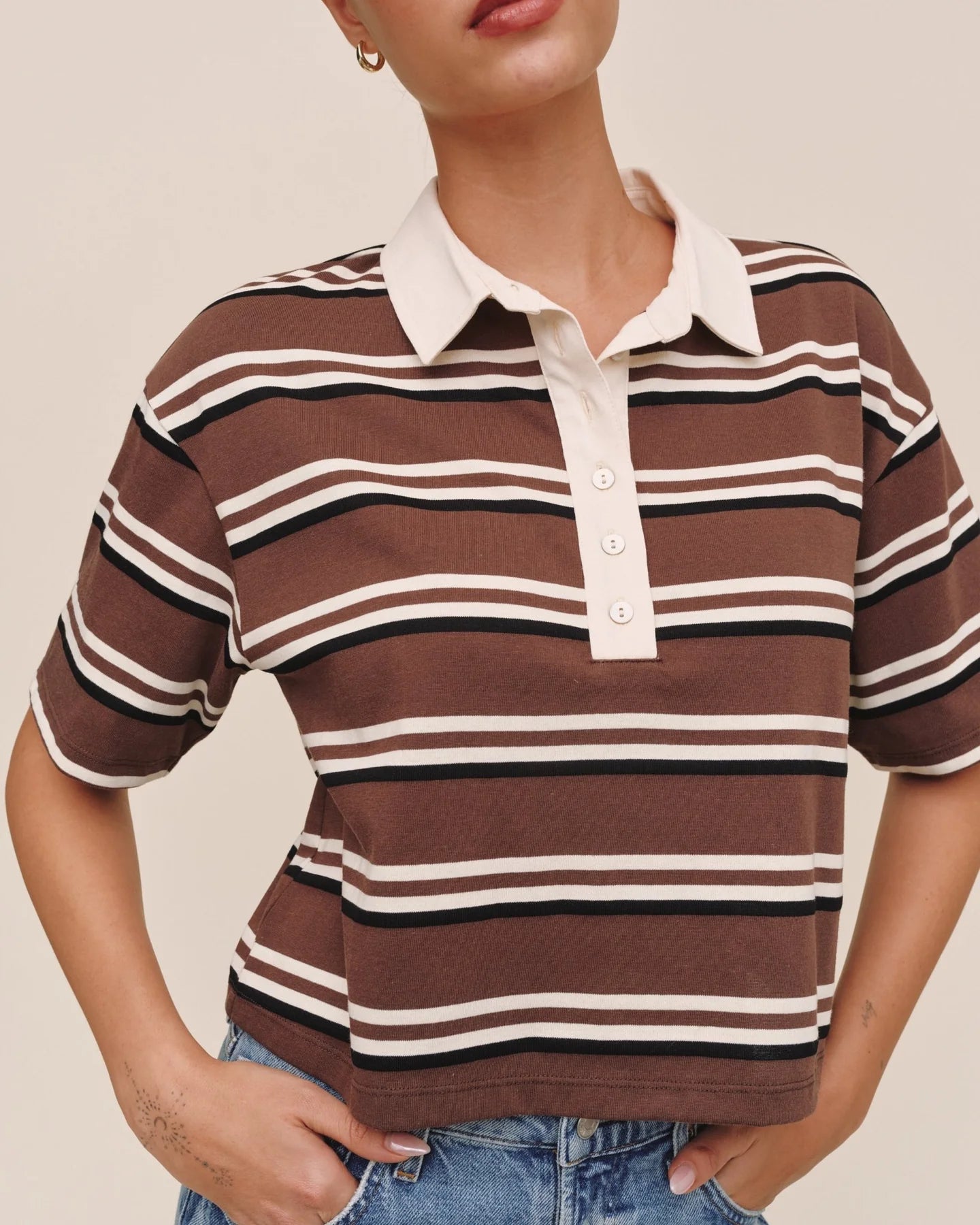 Bella Dahl Crop Polo Tee