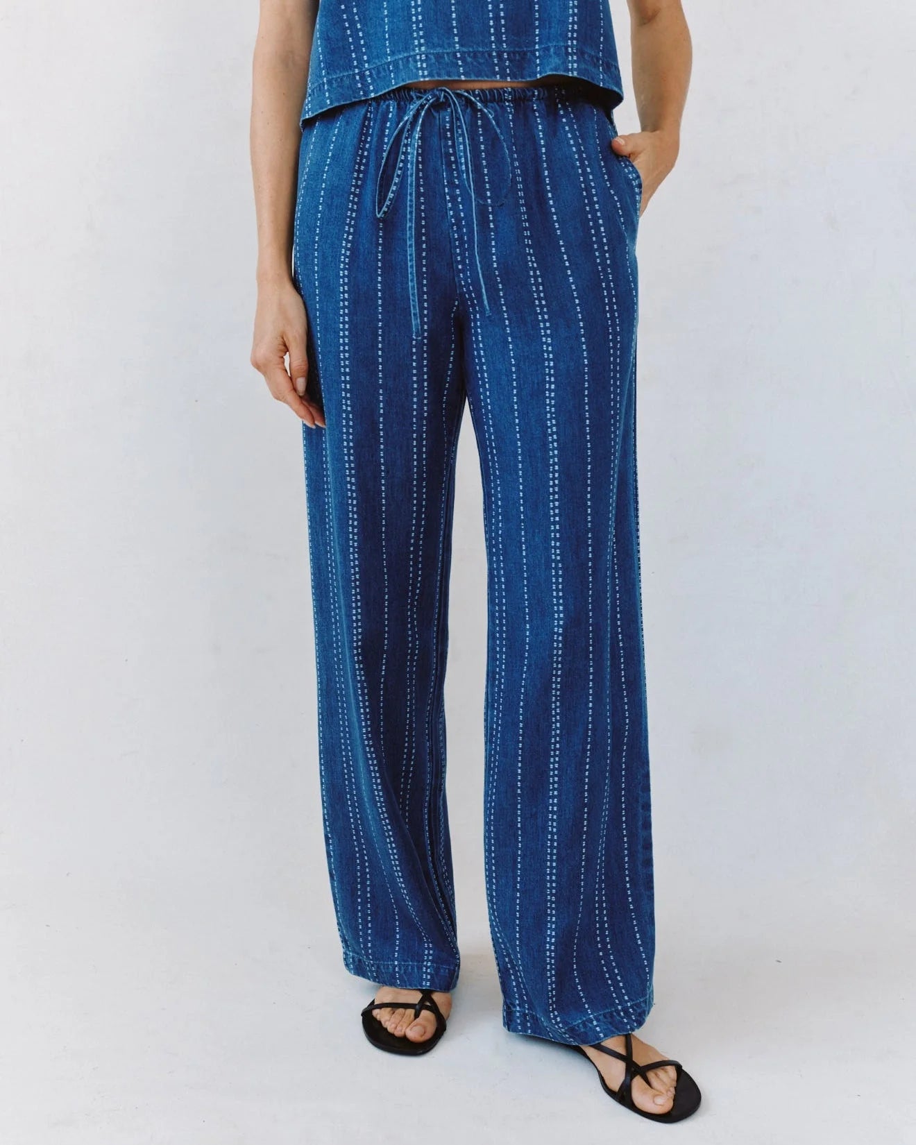 Bella Dahl | Drawstring Pant | Indigo Stripe | Vagabond | Apparel | Boutique