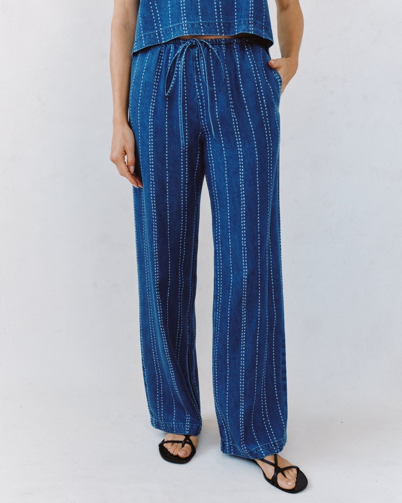 Bella Dahl | Drawstring Pant | Indigo Stripe | Vagabond | Apparel | Boutique