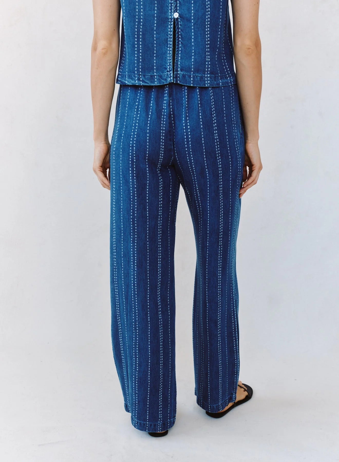 Bella Dahl | Drawstring Pant | Indigo Stripe | Back | Vagabond | Apparel | Boutique