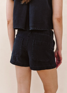 Bella Dahl | Elle Playa Trouser Short | Black | Back | Vagabond | Apparel | Boutique