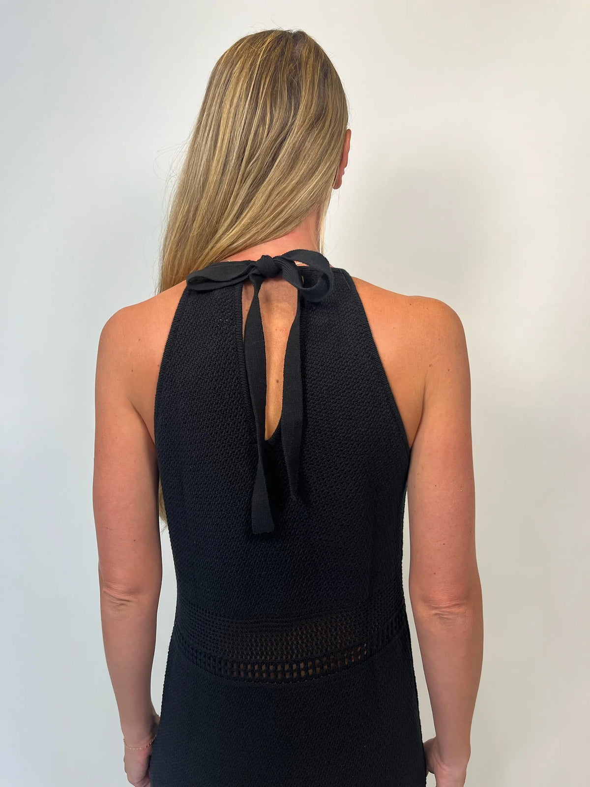 bella dahl open back halter dress Crochet Midi Fabric Classification:CHIFFON