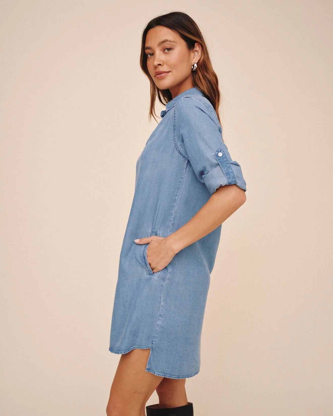 Bella Dahl | Long Sleeve A-Line Dress | Vagabond | Apparel | Boutique