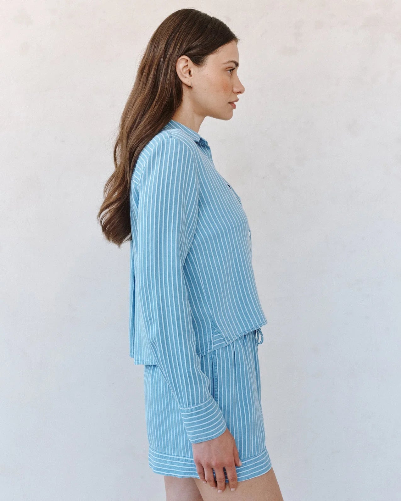 Bella Dahl | Mixed Stripe Button Down Shirt | Side |  Vagabond | Apparel | Boutique