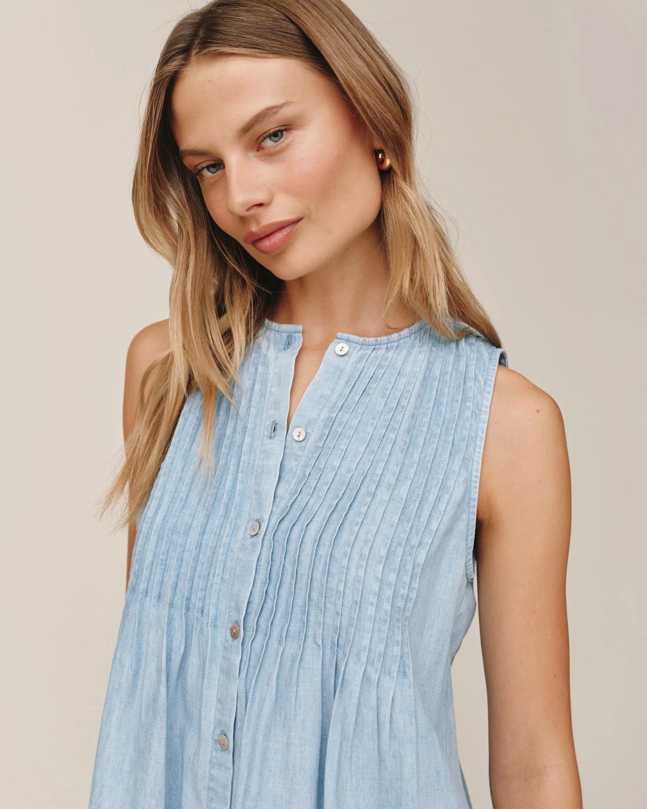 Bella Dahl Sleeveless Pintuck Dress