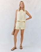 Bella Dahl | Sleeveless Trimmed Yoke Seam Top | Model | Vagabond | Apparel | Boutique