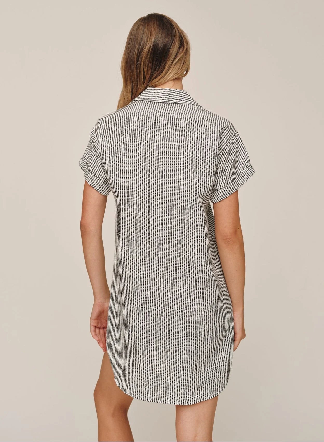 Bella Dahl | Striped Roll Sleeve Pocket Shirt Dress | Vagabond | Apparel | Boutique