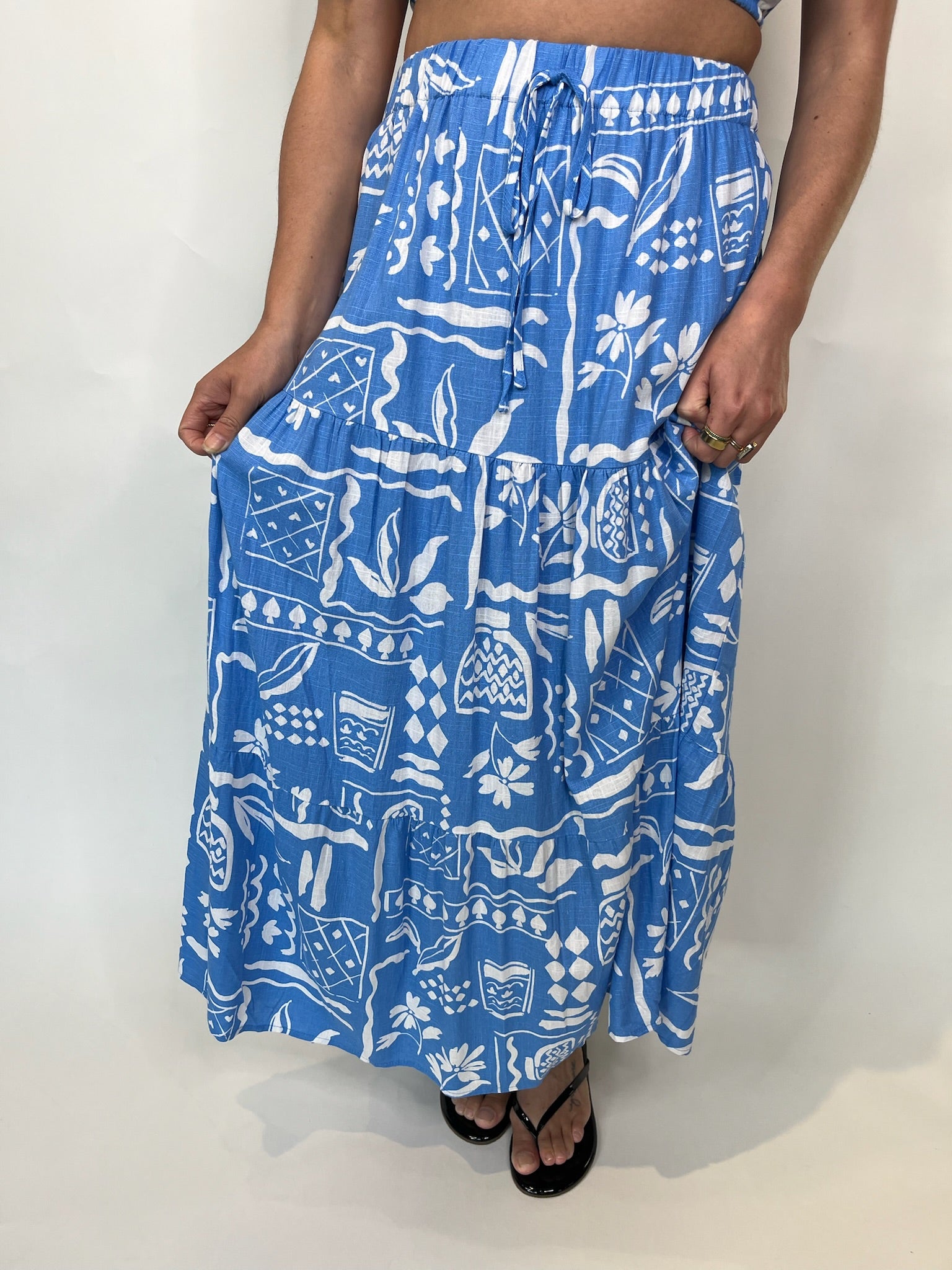 Blu Pepper Tropical Tiered Skirt | Vagabond Apparel Boutique
