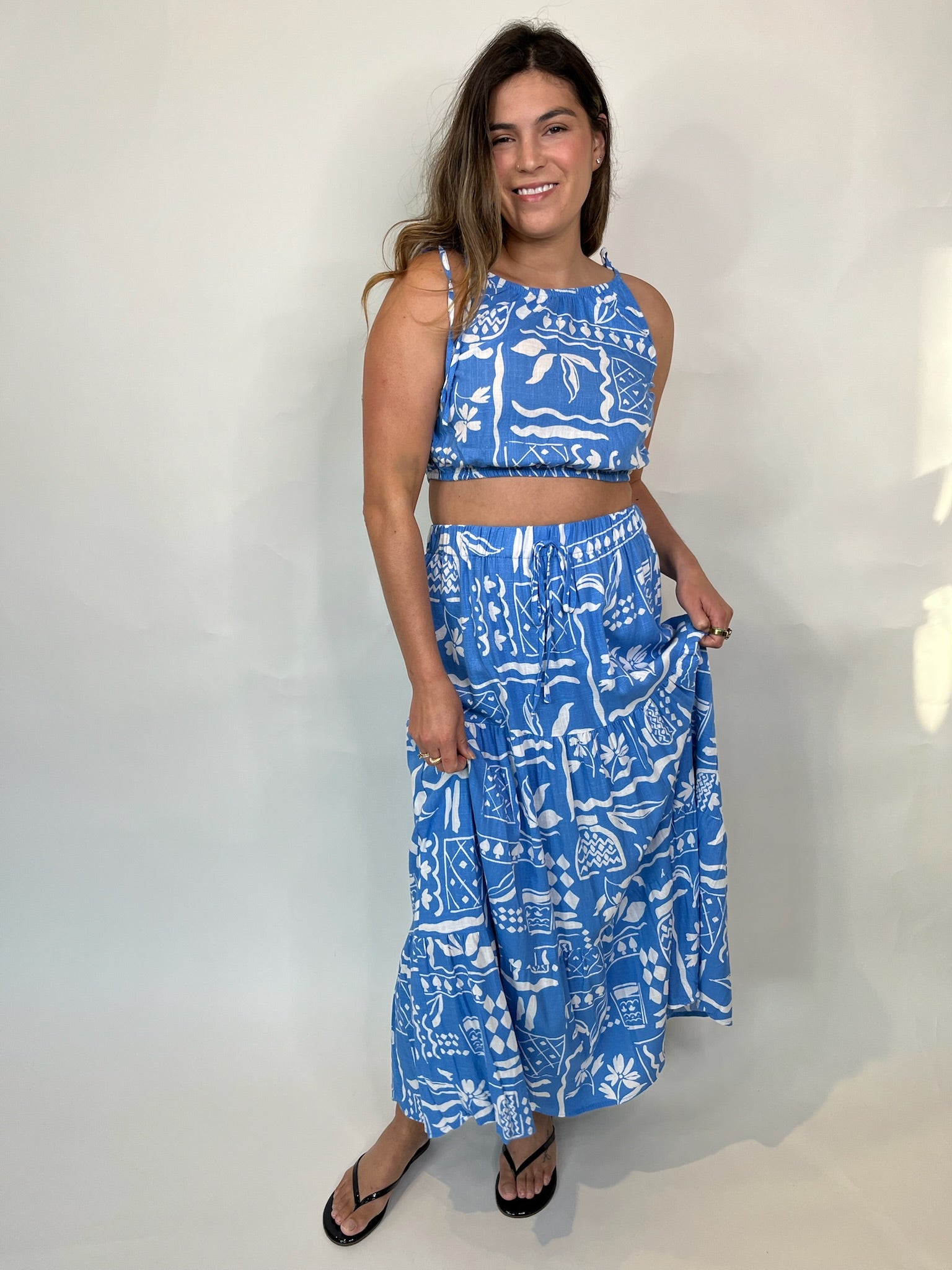 Blu Pepper Tropical Tiered Skirt | Vagabond Apparel Boutique