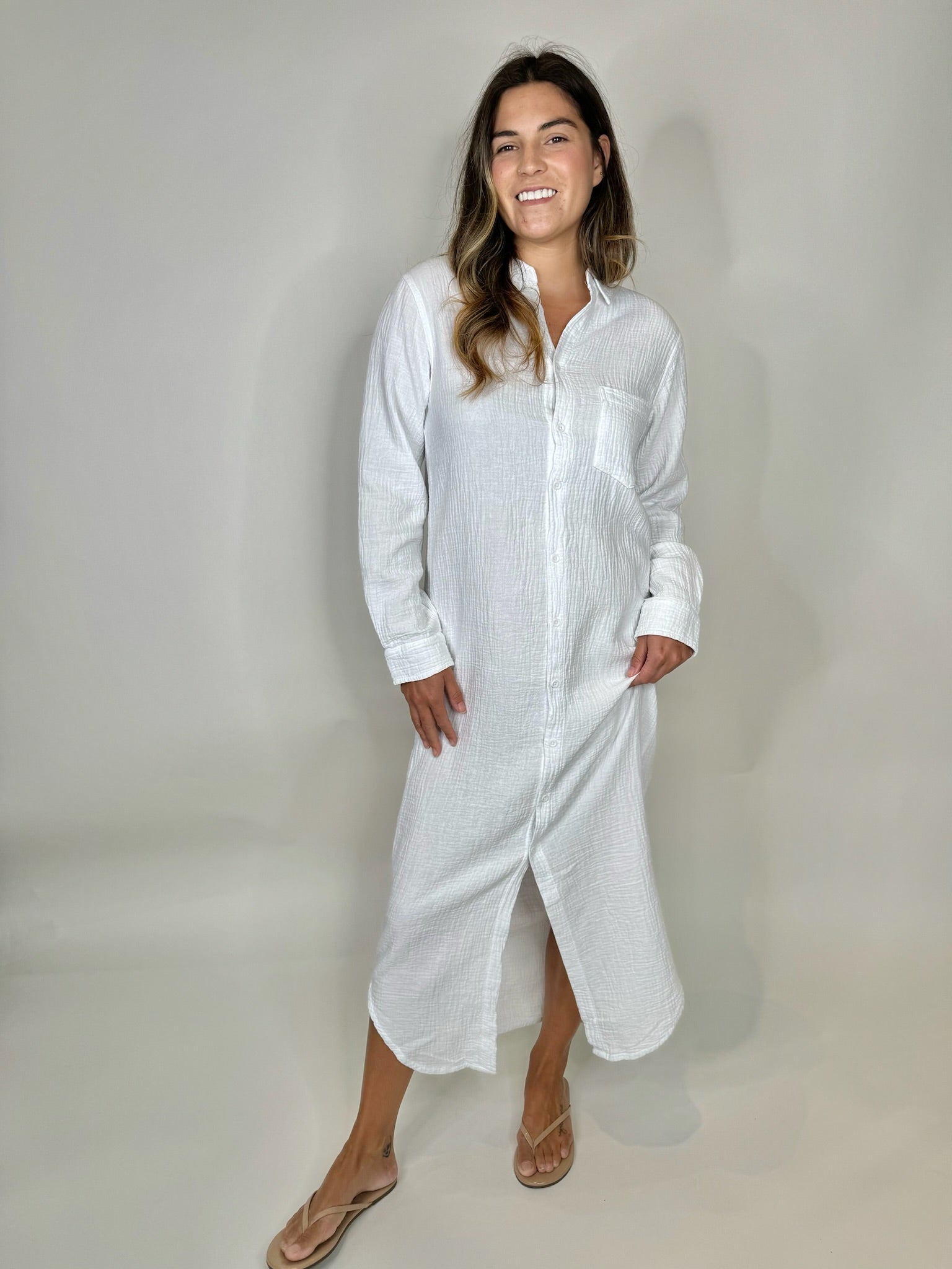 早割 万博 Maxi Front Button Bobi Shirt Boutique Apparel Vagabond – Dress ワンピース