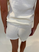 Bobi | Faux | Fly | Smocked Short | Linen | Vagabond | Apparel | Boutique