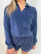 Bobi Long Sleeve Crop Polo Tee Pacific | Vagabond Apparel Boutique