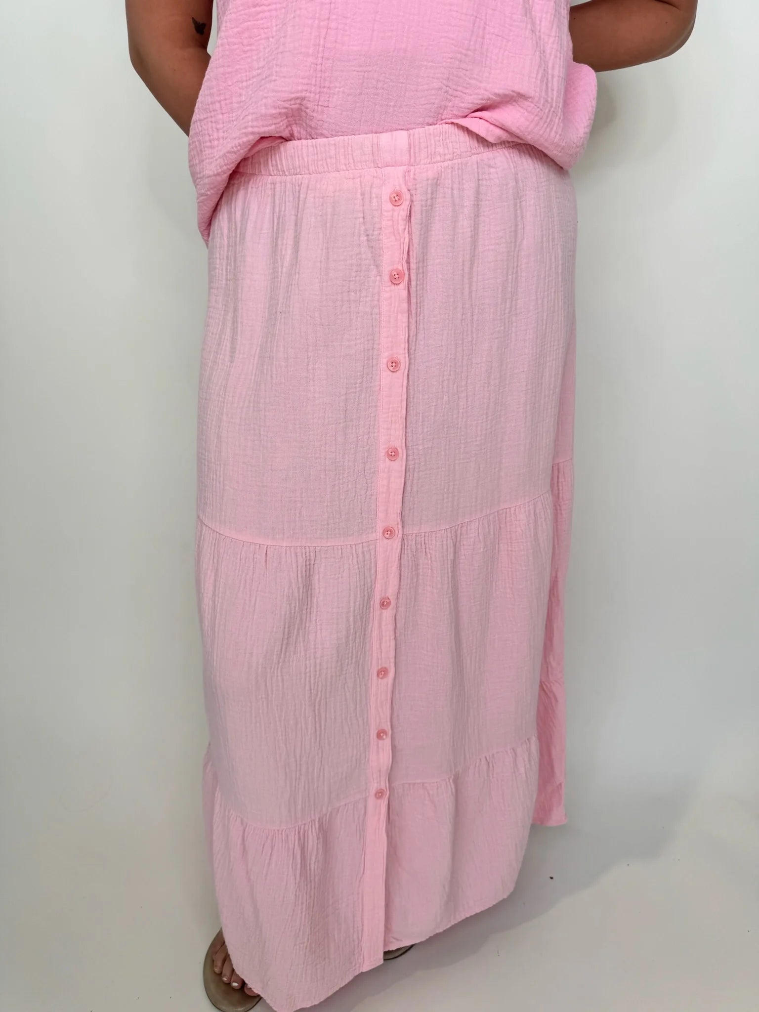 Bobi | Tiered | Maxi | Skirt | Pink | Vagabond | Apparel | Boutique