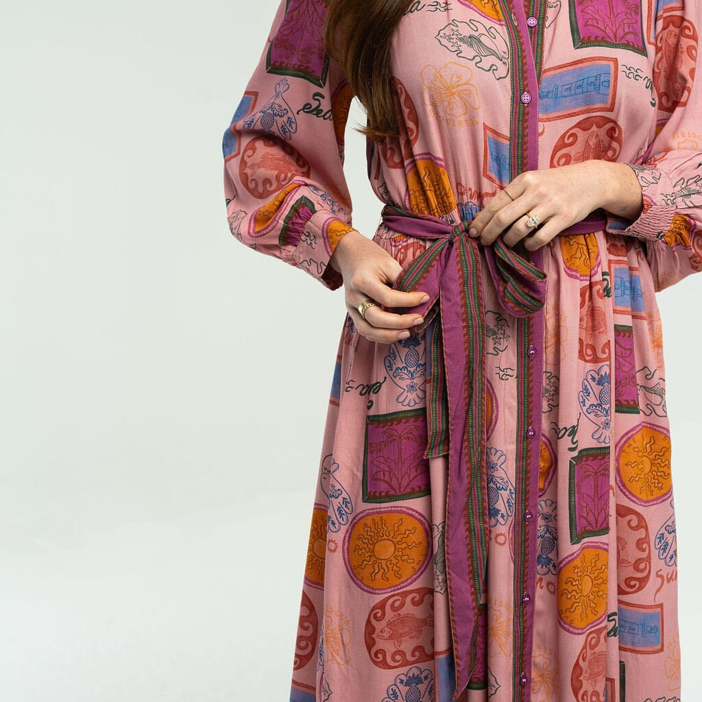 dakota maxi dress Dakota Chiffon Maxi Dress With Scarf / Ivory Oversized Floral Print | MESHKI