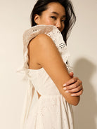 Kivari Clove Midi Dress White Broiderie | Vagabond Apparel Boutique