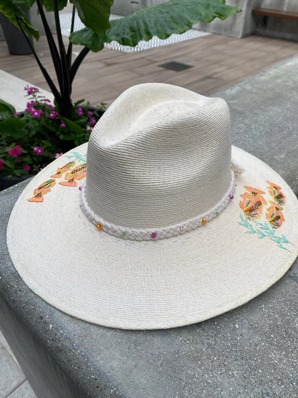 Corazon Playero Exclusive Cactus Embroidered Sun Hat Santa Maria Cactus Hat by Corazon Playero main image 3